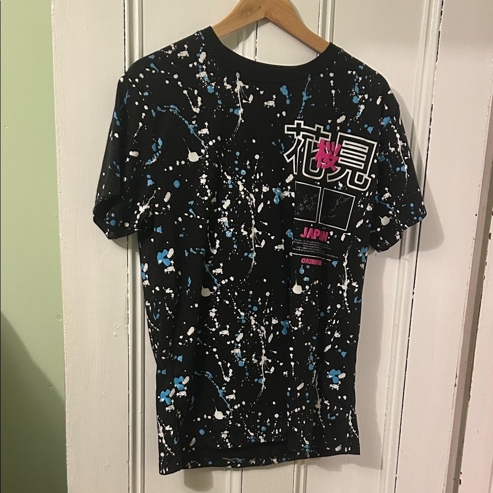 Kids Black and Blue Splatter Graphic Tee
